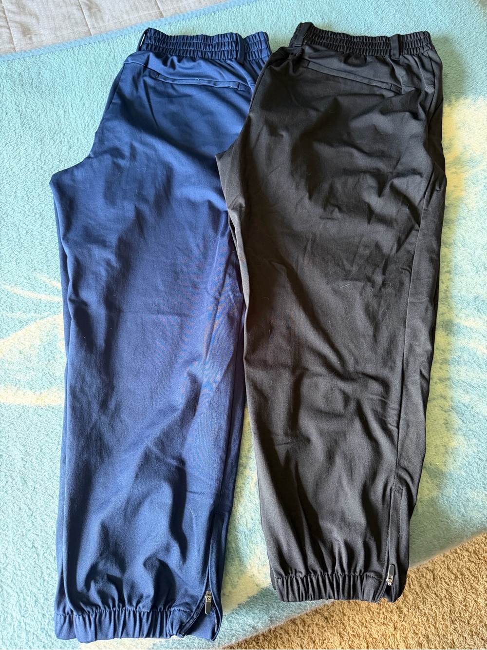 Two Pairs Lands End Women’s Casual Jogger Pants Blue/Black Size 1X